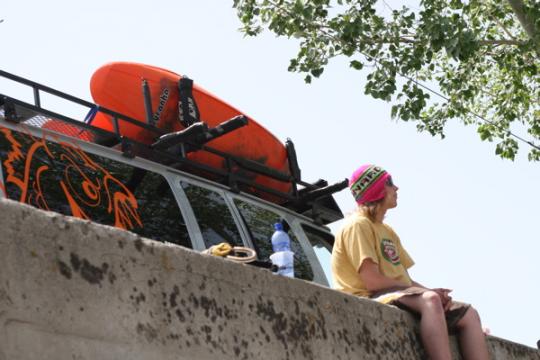 Conner watching boatercross