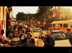 A typical scene in the streets of Madagascar