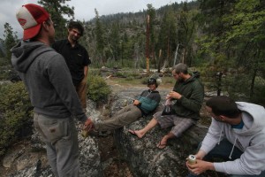 Debriefing after a super rowdy day in Upper Cherry.