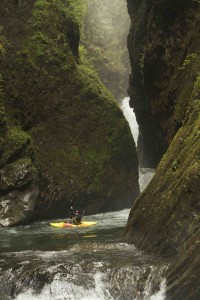 Committed! Enjoying a calm patch below the 50 footer and the slot gorge. Photo: Todd Wells