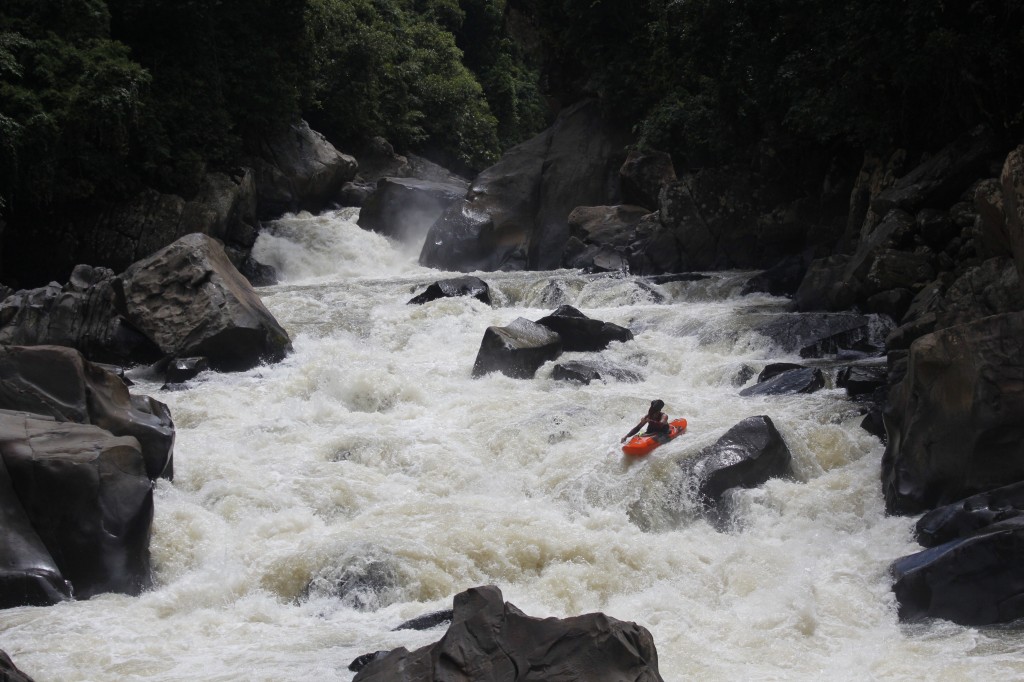 Nick Bennett enjoying the incredible Sungai Tolokosan deep in the Malysian jungle.