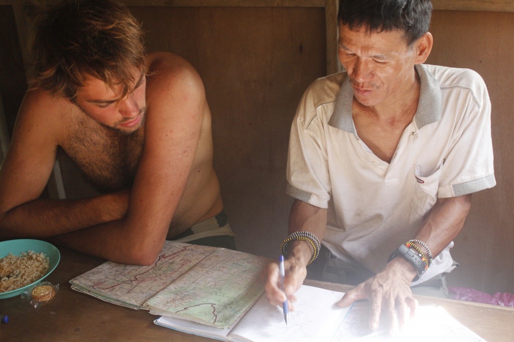 A village chief gives Nick Bennett some vital local knowledge after giving us dinner and a place to stay.