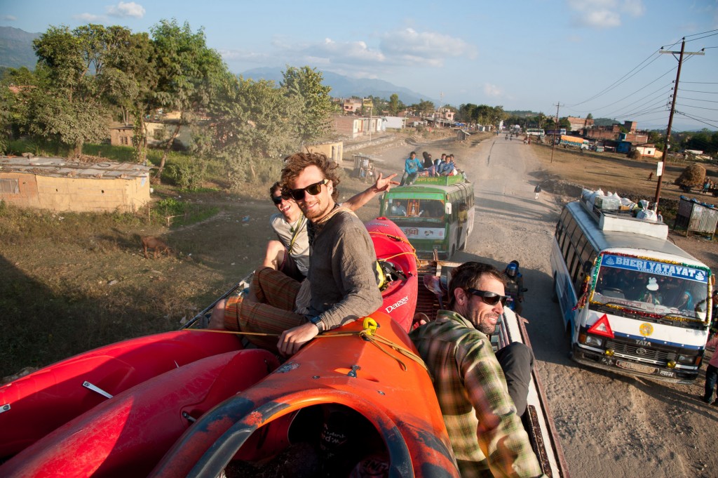 Riding the roof of the bus, Nepal