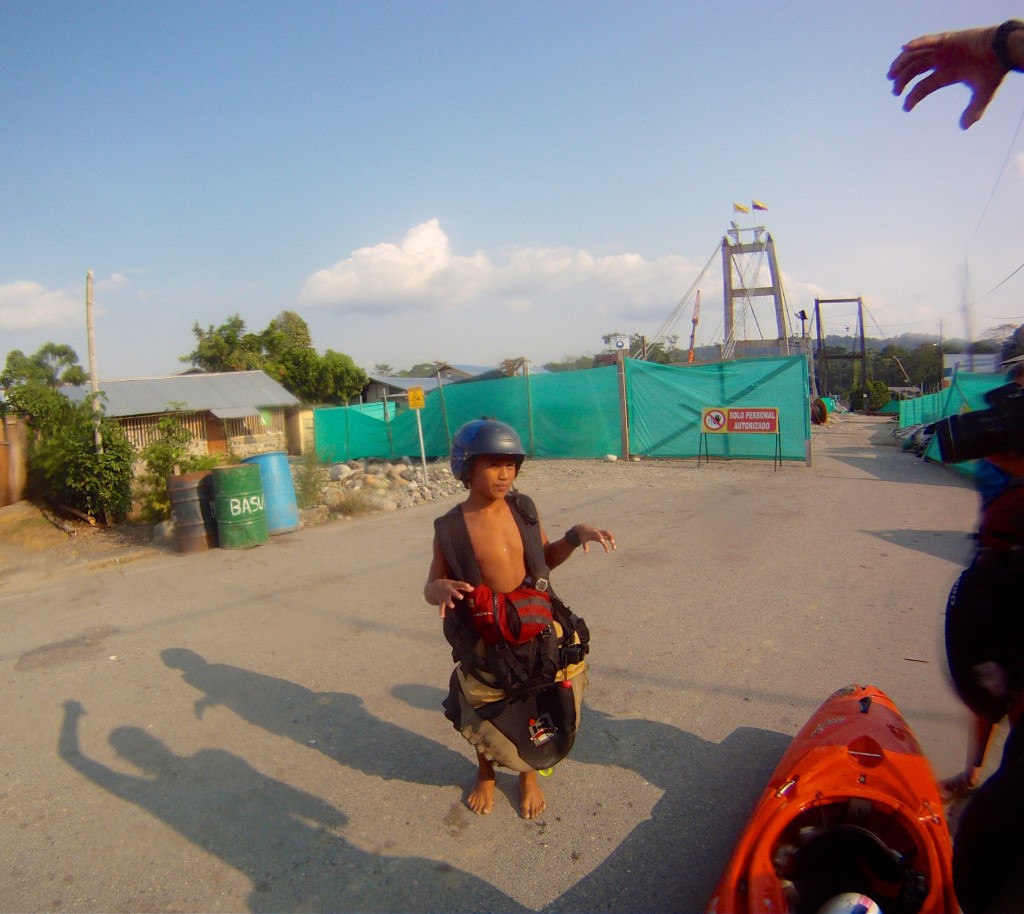 At the Rio Jatenyacu, the kids at the takeout were stoked on paddling our boats