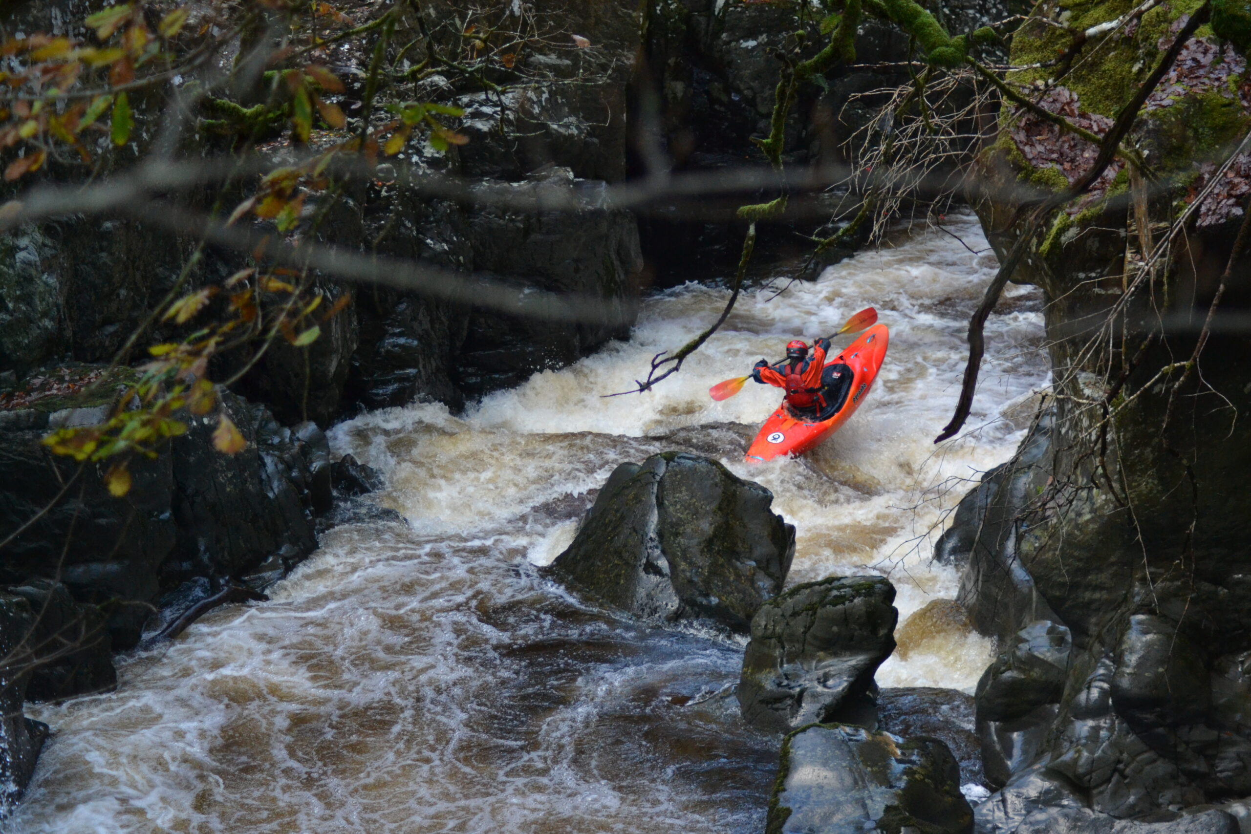 Dropping into the second gorge on Fairy Glen